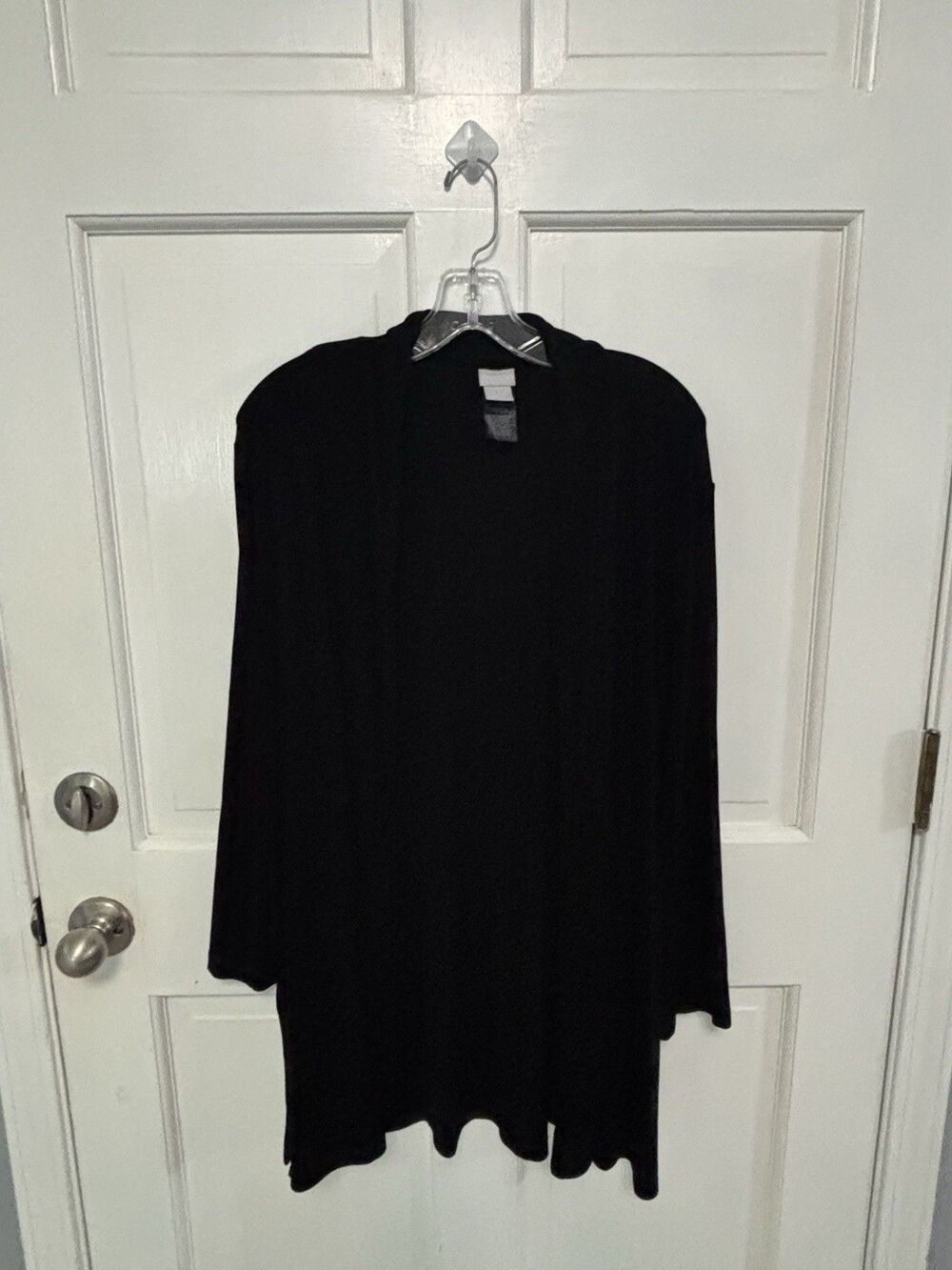 Women’s Chico’s Black Spandex Cardigan L Size 12/14 Versatile Layering